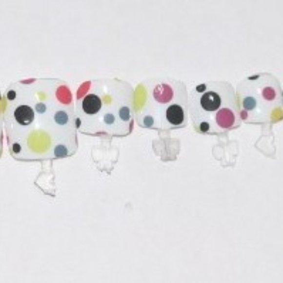 Colourful Polka dots- press on Toe nail set - Picture 2 of 6
